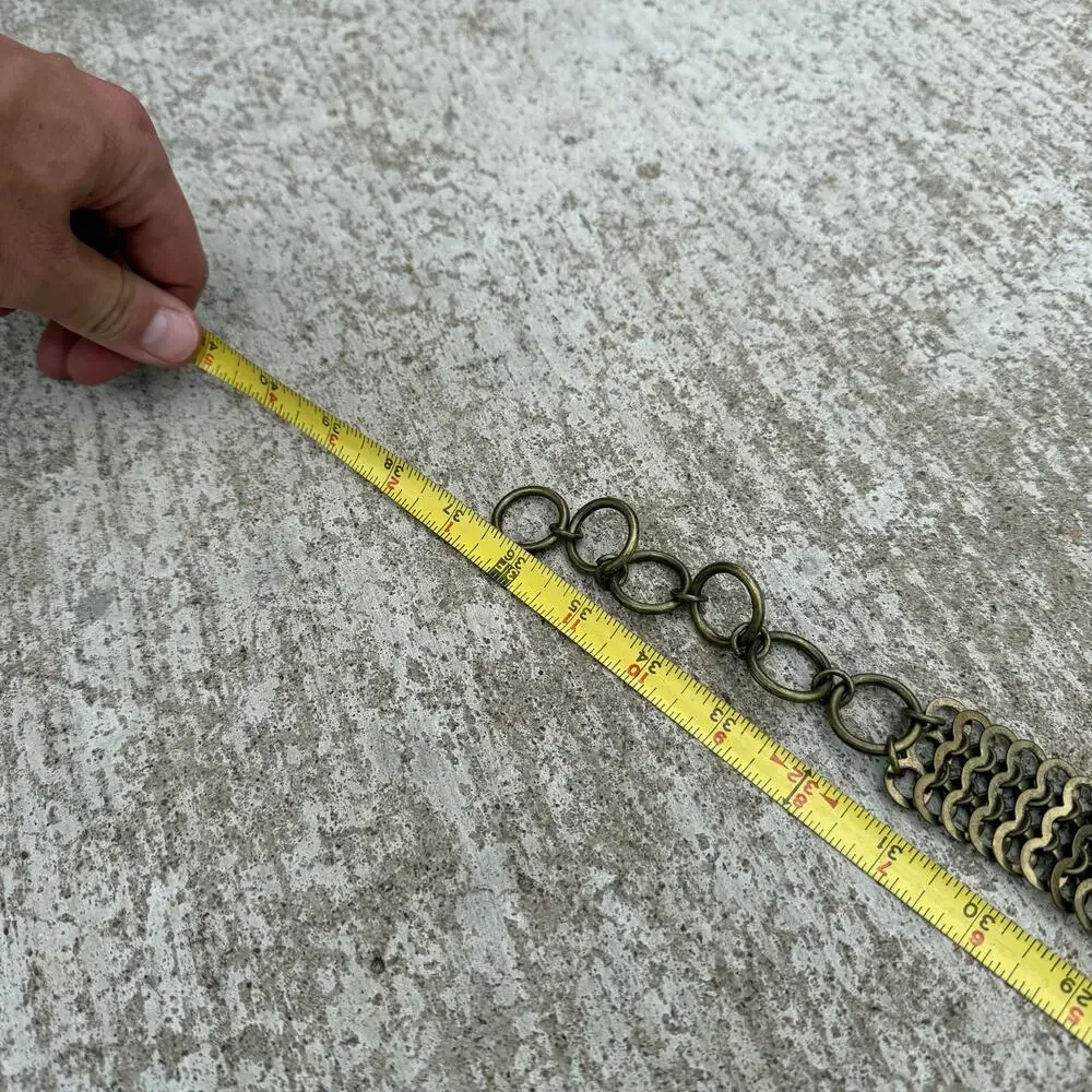 CHICO’S? Brass Gold Tone Metal Belt Women’s Chainmail Chain Style